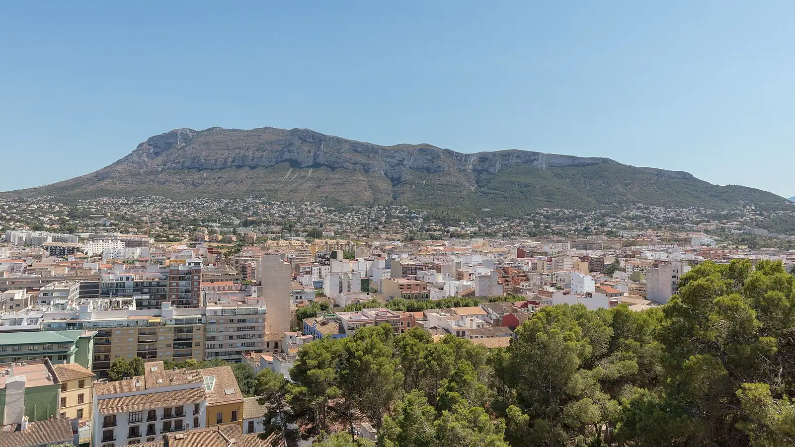 Dénia – View of El Montgó and Denia from the castle, Spain