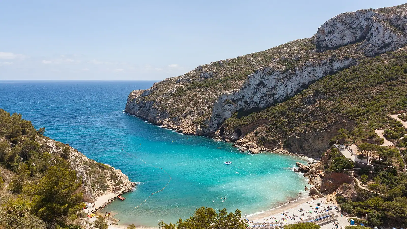 Jávea – View of the beach of Granadella, Jávea, Spain. This mediterranean beach has been awarded with different prizes as the nicest in Spain. It has a length of 160 m and a depth of 10 m.