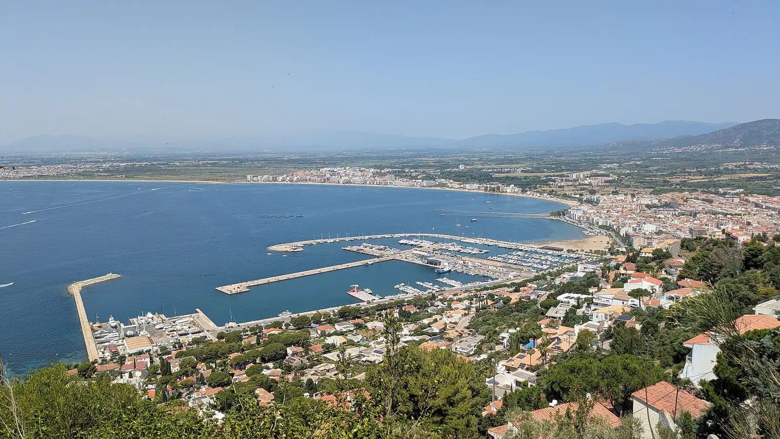 Roses – The port of Roses, Catalonia, Spain - both a fishing port and a marina, for recreational boating.